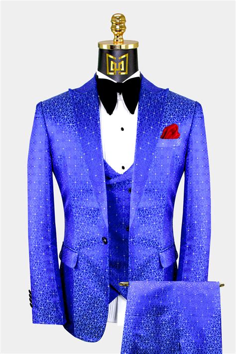 bright blue men's suits.